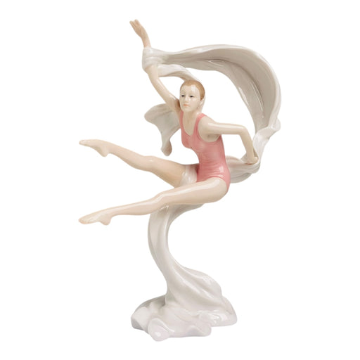 Figura Porcelana Mujer Salto con Tela