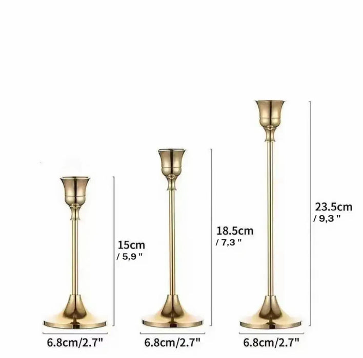 Set de 6 Portavelas Metalicas acabado laton