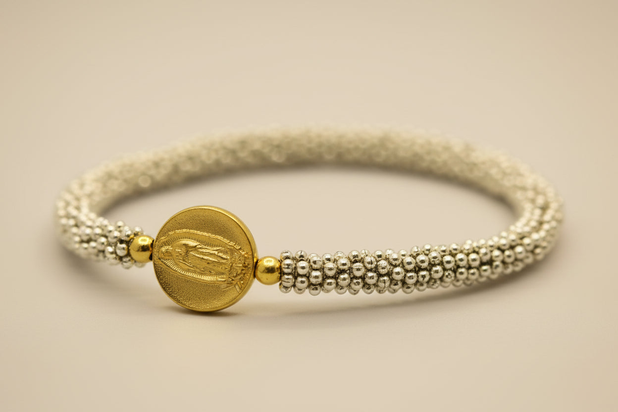 Pulsera Pewter Virgen de Guadalupe