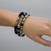 Set 3 Pulseras Cristal Azul