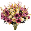 Ramo Flores artificiales Rosas Rosa - Crema