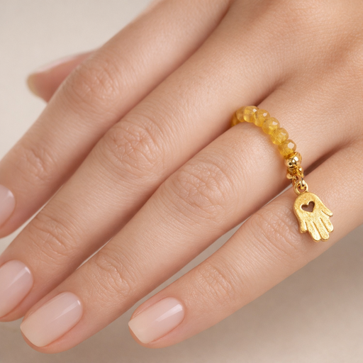 Anillo Piedras con Mano de Fatima