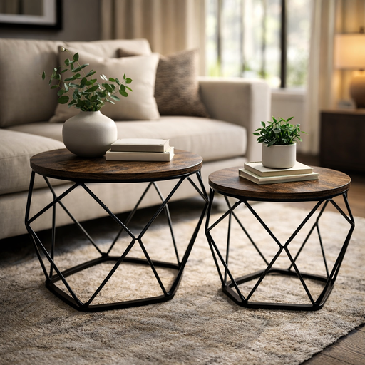 Set de 2 Mesas Ocasionales Geodome Cafe