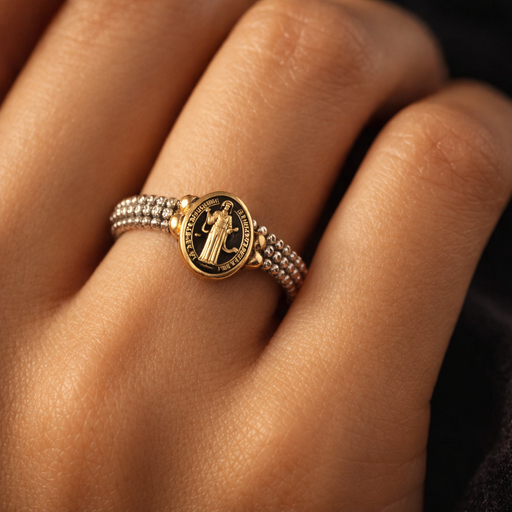 Anillo Pewter San Benito Negro