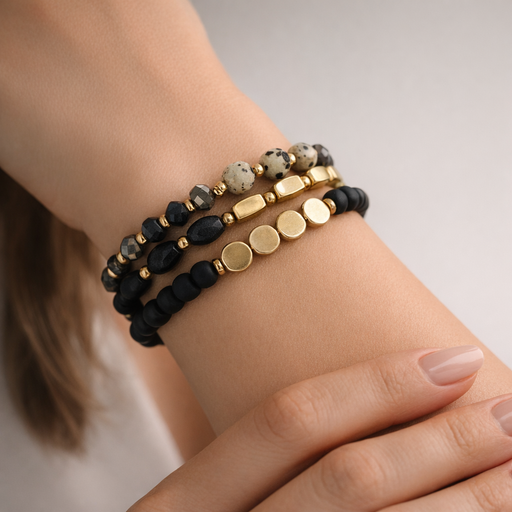 Set 3 Pulseras Jaspe Dalmata