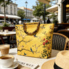 Bolso Tote Amarillo con Pajaritos