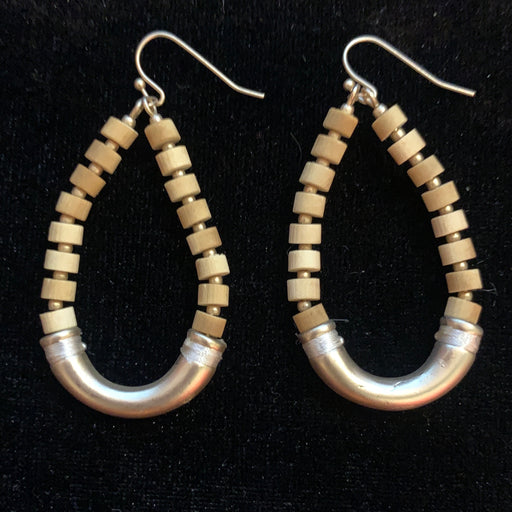 Aretes Gota Zinc y Madera