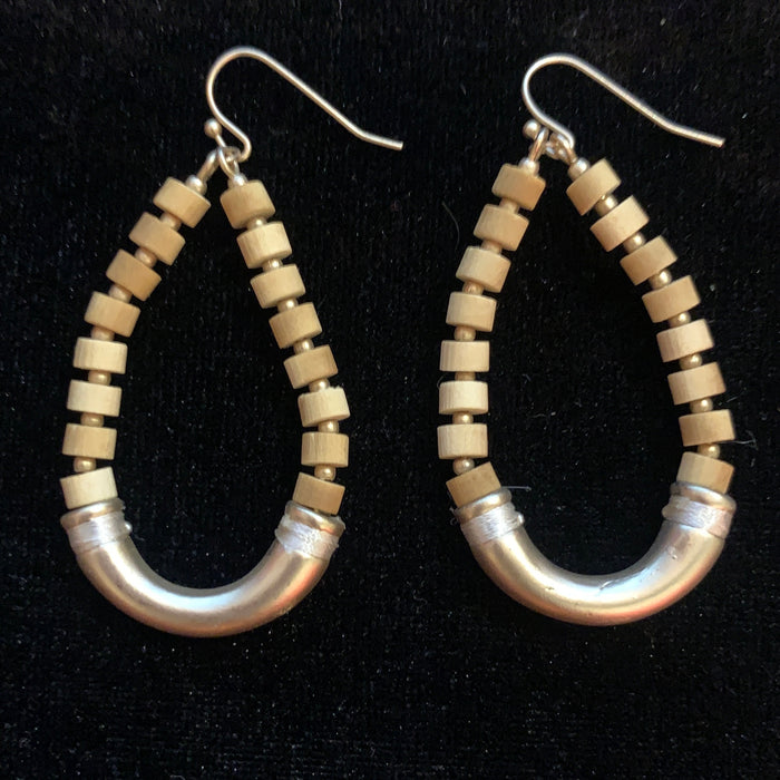 Aretes Gota Zinc y Madera
