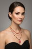 Set Collar y Aretes Cuarzo Labradorina Rosa