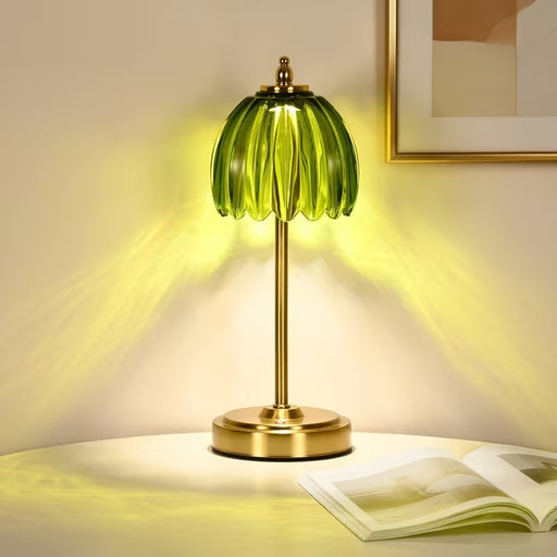 lampara Pantalla Cristal Verde
