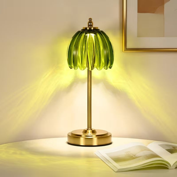 lampara Pantalla Cristal Verde