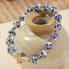 Pulsera Brazalete Azul Talavera con cruz blanca