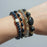 Set 4 Pulseras Cristal Negro