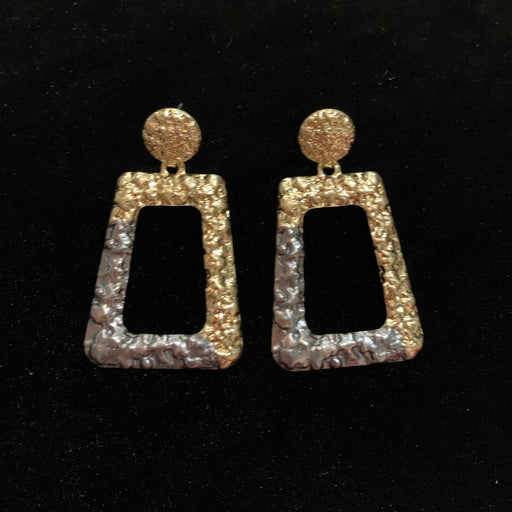 Aretes Zinc Dorado y Gris