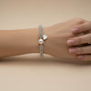 Pulsera Pewter Corazon Blanco