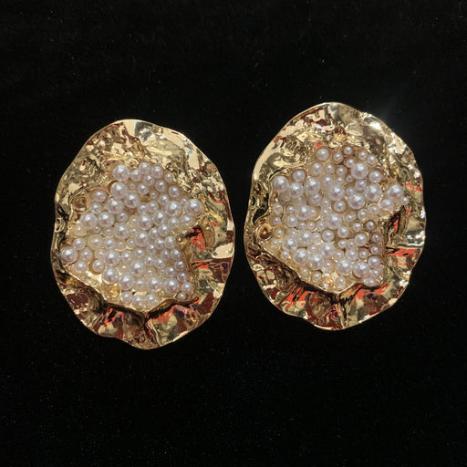 Aretes Zinc y Perlas Blancas