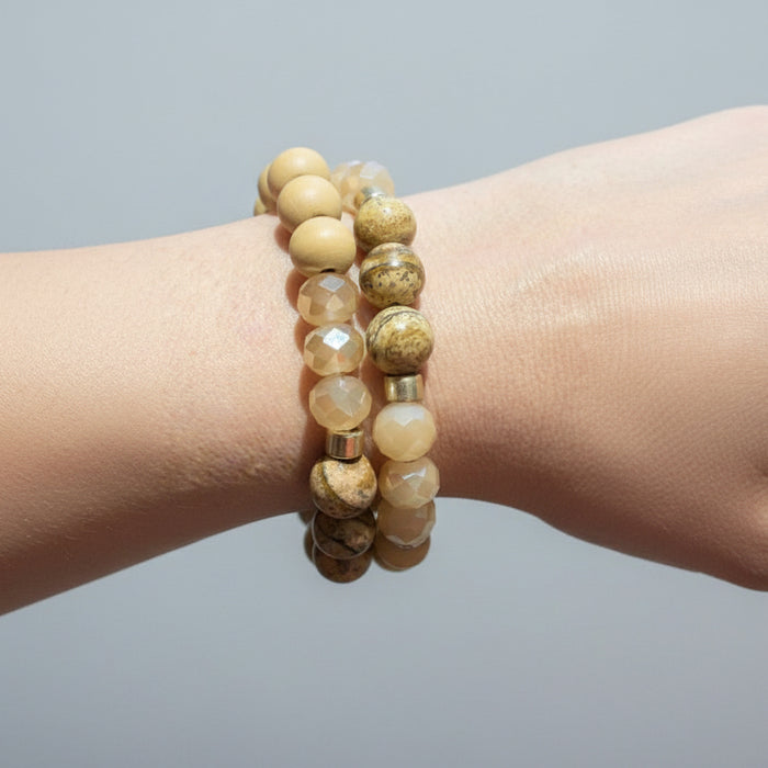 Set 2 Pulsera Jaspe Cafe