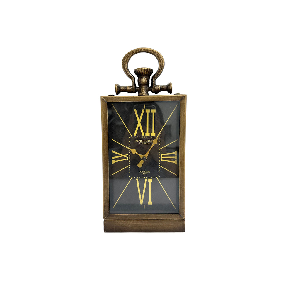 Reloj de mesa rectangular color bronce