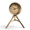 Reloj de mesa con tripie Mapa terminado bronce antiguo