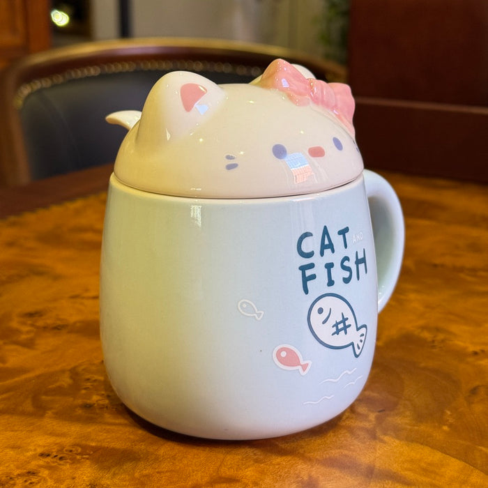 Taza Cat Fish & Flower