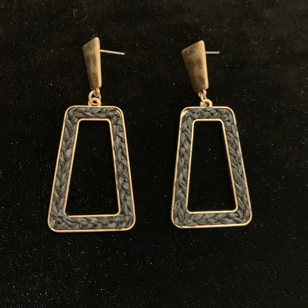Aretes Zinc Trenzado Negro