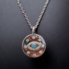 Collar C/8 Zirconia Plateado Ojo de Fatima
