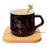 TAZA CON PLATO BAMBOO Y CUCHARA