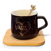 TAZA CON PLATO BAMBOO Y CUCHARA