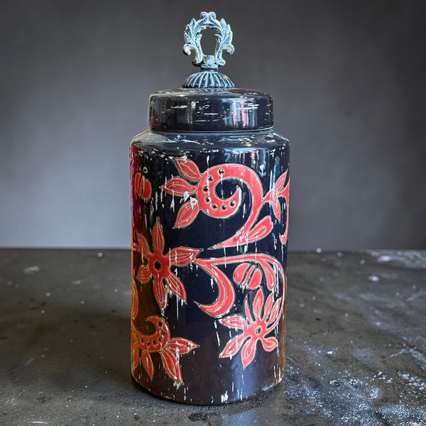 Jarron Oriental Negro Grande
