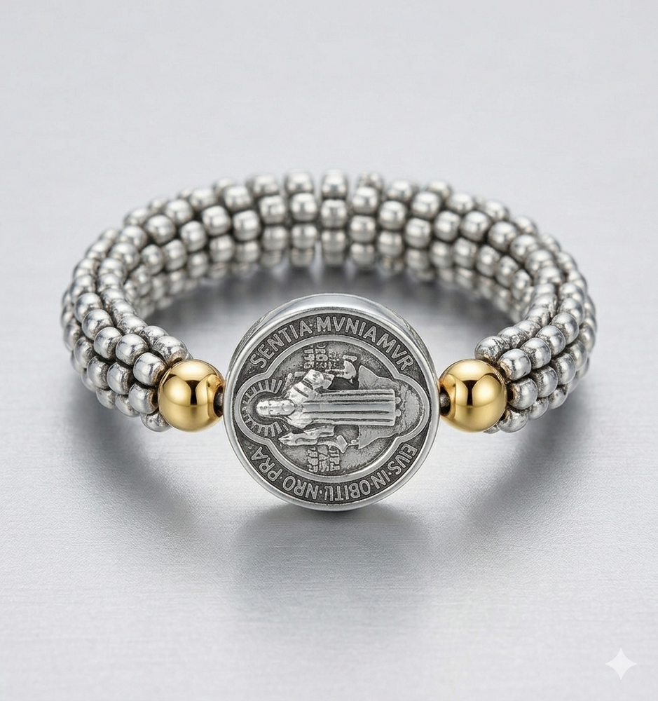 Anillo Pewter San Benito Plateado