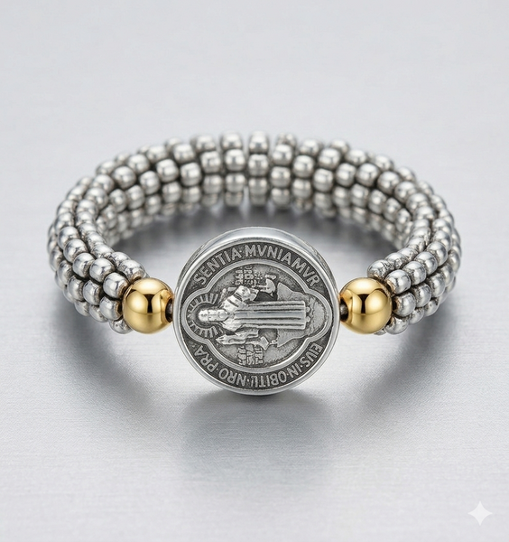 Anillo Pewter San Benito Plateado