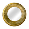 Espejo redondo con marco de metal color dorado 80 cms