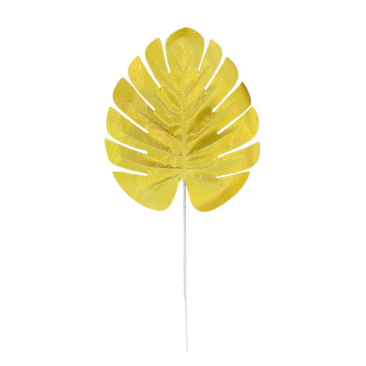 Hoja Palma Artificial Dorada con Tallo Chica 31 cms