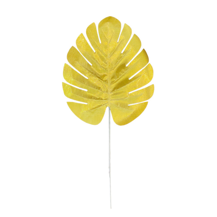 Hoja Palma Artificial Dorada con Tallo Chica 31 cms