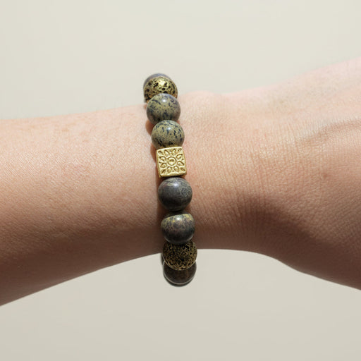 Pulsera Lava Stone Cafe Gris