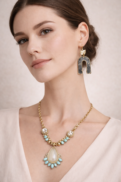 Aretes Zinc Herradura Vaca Negra