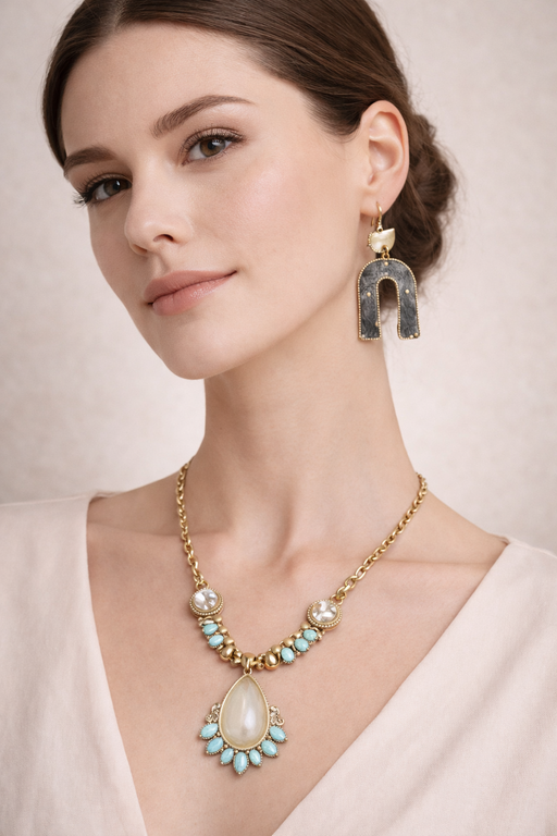 Aretes Zinc Herradura Vaca Negra