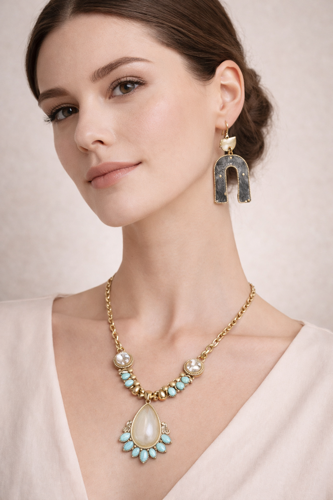 Aretes Zinc Herradura Vaca Negra