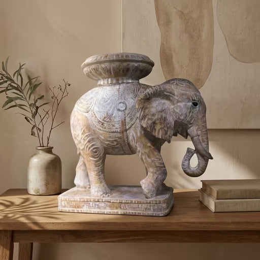 Escultura Elefante Porta Velas Superior