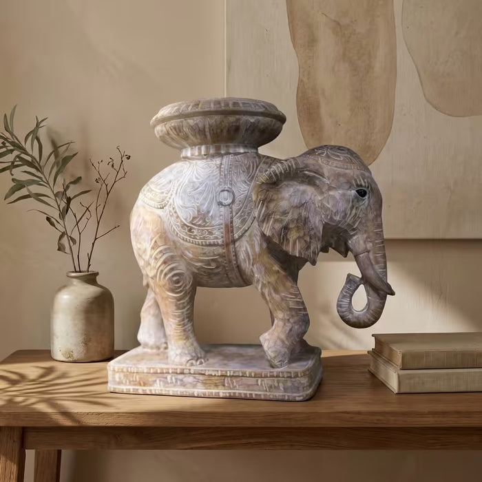 Escultura Elefante Porta Velas Superior