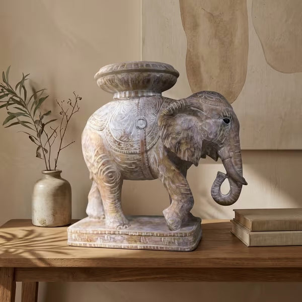Escultura Elefante Porta Velas Superior
