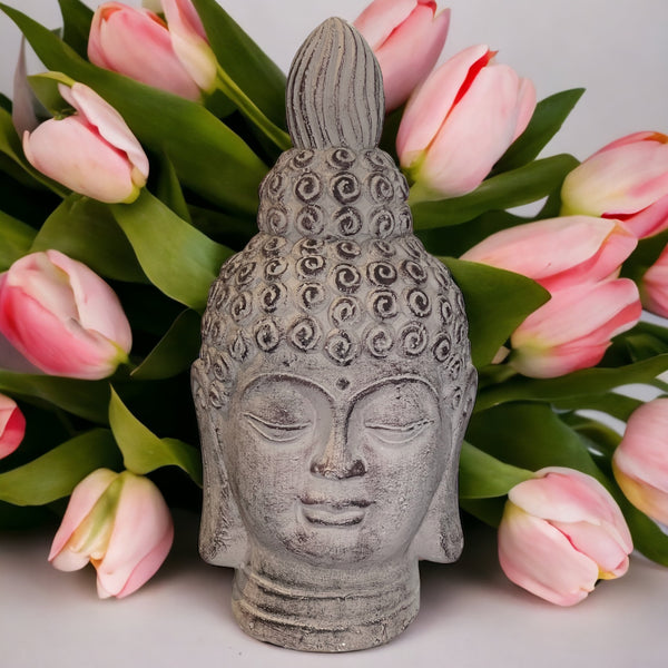 Cabeza de Buddha Cemento Chica