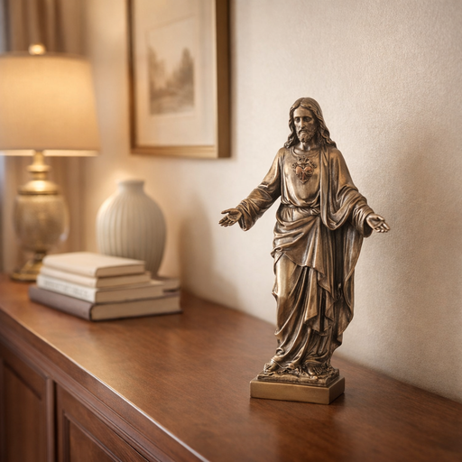 Estatuilla Sagrado Corazon de Jesus con Brazos Abiertos