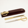 Set piel caf croco Abrecartas & Tijeras
