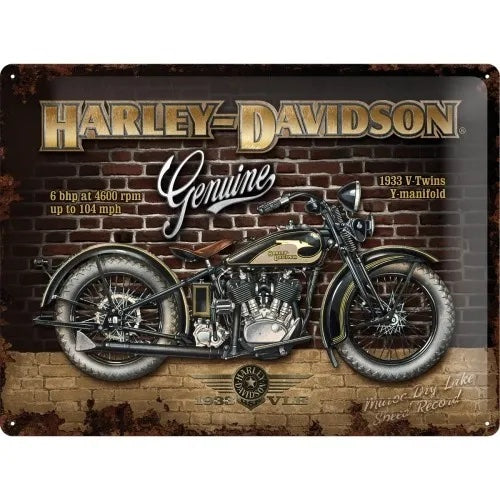 CARTEL 30X40 HARLEY 1933 V TWINS