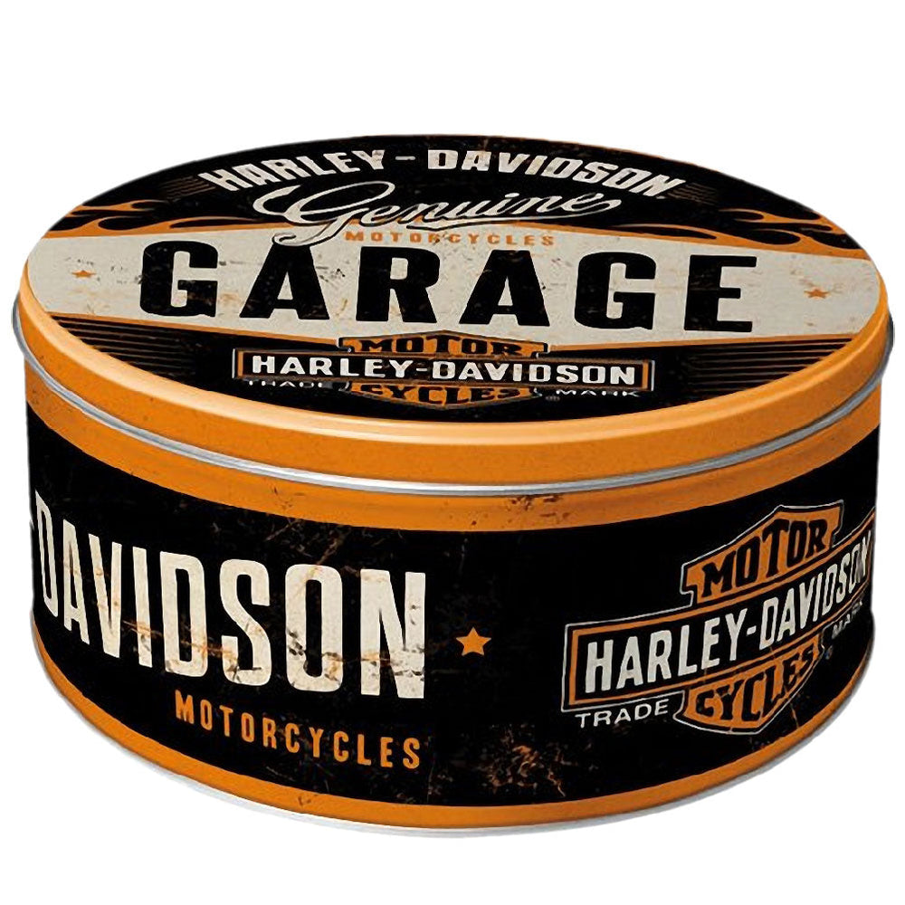 CAJA METALICA CIRCULAR HARLEY DAVIDSON GARAGE
