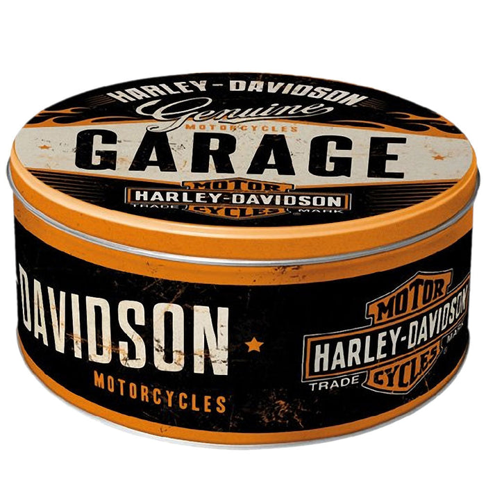 CAJA METALICA CIRCULAR HARLEY DAVIDSON GARAGE