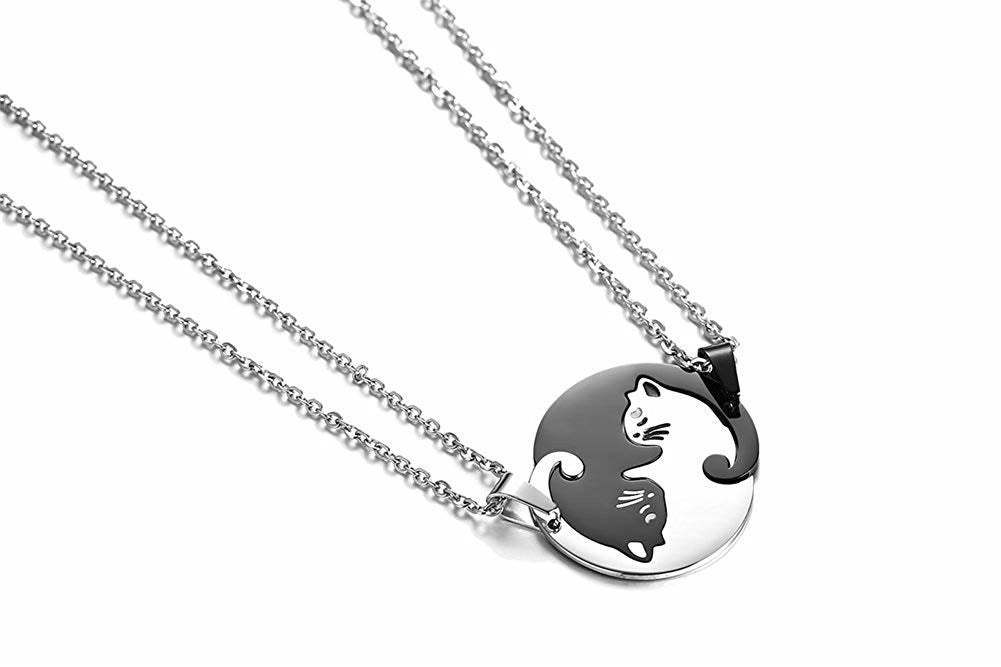 COLLAR DOBLE YING YANG GATOS