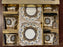 Juego 6 Tazas C/ Platos Oro y Azul